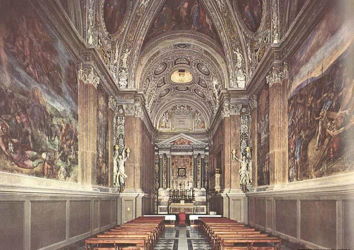 Michelangelo Buonarroti View of the Chapel oil painting image